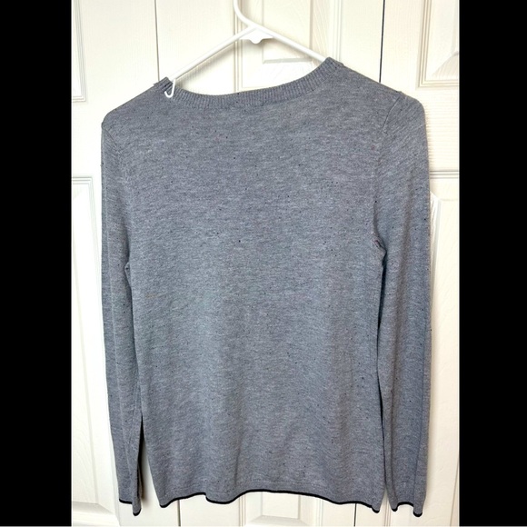 TALBOTS Christmas Sweater Puppy Dog Stocking Tree Golden Retriever Gray speckled - Picture 4 of 7